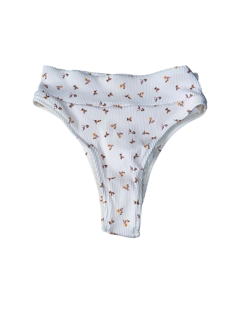 NWOT Rhythm Livin Lani Hi Cut bikini bottoms in a cream floral print size XS